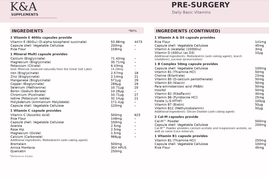 PRE-SURGERY BALANCE PACK